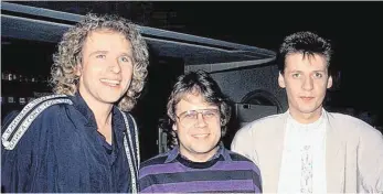  ?? FOTO: PRIVAT ?? Holm Dressler (Mitte) mit Thomas Gottschalk (links) und Günther Jauch.