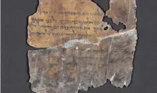  ?? FOTO: SHAI HALEVI/DPA ?? Die Aufnahme zeigt das Buch Genesis aus dem Alten Testament, einen Teil der berühmten Qumran-Rollen. Vor 75 Jahren wurden sie gefunden.