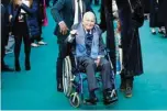 ?? —AFP photos ?? In this file photo taken on April 29, 2019 British actor Ian Holm (centre) poses on the red carpet arriving for the UK premiere of the film Tolkein in London.