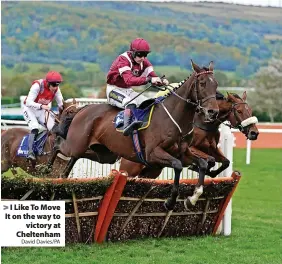  ?? David Davies/PA ?? > I Like To Move It on the way to
victory at Cheltenham