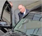  ?? MICKEY WELSH/THE MONTGOMERY ADVERTISER VIA AP ?? Alabama Gov. Robert Bentley leaves the RSA Union Building in Montgomery, Ala., on Wednesday.