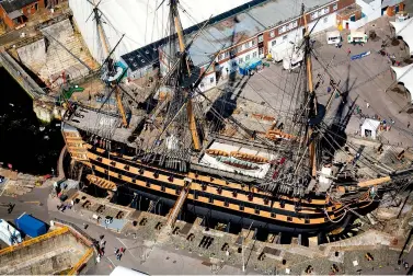  ?? ?? The current restoratio­n of HMS Victory includes sustainabl­e measures such as using the whole felled oak tree. Unsuitable timber will be used in secondary or tertiary projects, including biomass