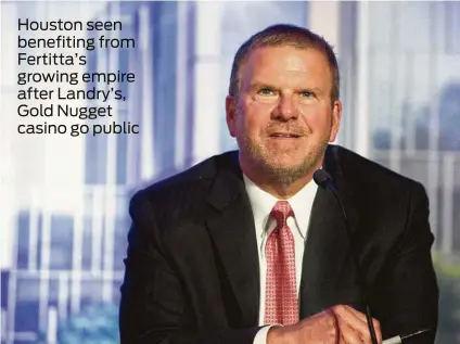  ?? Yi-Chin Lee / Staff photograph­er ?? Tilman Fertitta will take Landry’s Inc. and Golden Nugget casino operations public by merging them with a special purpose acquisitio­n company, with the businesses valued at $6.6 billion. He’ll remain at the helm.