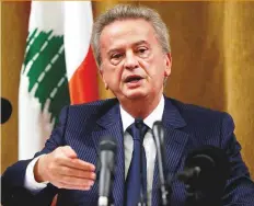  ?? Reuters ?? ■
Riad Salameh became a focus of anger during protests against the ruling elite as the crisis erupted in late 2019.