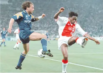  ??  ?? Seen here playing against Juventus, Edgar Davids was one of several young stars who helped Ajax conquer Europe in the mid-1990s before leaving for free under the Bosman ruling. - AFP photo