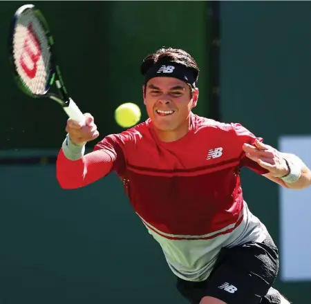  ?? JULIAN FINNEY/GETTY IMAGES ?? CALIFORNIA DREAMING Canada’s Milos Raonic scored a 6-4, 7-6 (7) victory over sixth-seed Tomas Berdych at the BNP Paribas Open in Indian Wells, Calif., on Wednesday. The 12th-seeded Canadian won in just under one hour, 50 minutes.