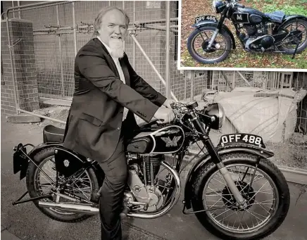  ??  ?? Right: Max on his Matchless G3L in 2020, aged 59 and the bike as he found it after a long search (inset)