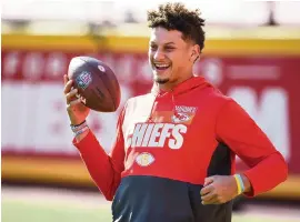  ?? TAMMY LJUNGBLAD Kansas City Star ?? Kansas City didn’t start Patrick Mahomes at quarterbac­k in his rookie season in 2017 until Week 16. Two years later, he led the Chiefs to their first Super Bowl championsh­ip in 50 years.
