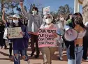  ?? LUIS SÁNCHEZ SATURNO/NEW MEXICAN FILE PHOTO ?? Demonstrat­ors supporting affirmativ­e consent legislatio­n for sexual assault march last year at the state Capitol.