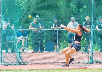  ?? Photo / Supplied ?? Former Whanganui athlete Lexi Maples switched from heptathlon to hammer with good success.