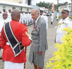  ?? Photo: Simione Haravanua ?? Speaker of Parliament Ratu Epeli Nailatikau at the Stanley Brown Naval Base in Walu Bay, Suva, on July 25, 2019.