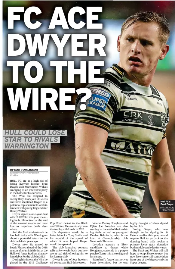  ?? JAMES HEATON/ NEWS IMAGES ?? Hull FC’S Brad Dwyer