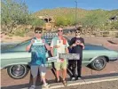  ?? ANSON RENSHAW COURTESY OF ?? Anson Renshaw and his sons, Milton, 16, and Lloyd, 14, celebrate their 1966 Buick Wildcat topping 10,000 miles in Mesa, Ariz. The Buick still has its original Goodyear tires.