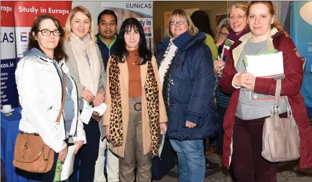  ??  ?? Mary O’Connor, Geraldine Breen, Tapos Alan, Mary Harrington McGough, Geraldine Carolton, Therese Parkinson and Patricia Czapiewska of Killarney VTOS at the Institute of Guidance Counsellor­s Kerry Branch Careers Day in the Great Southern Killarney on Wednesday.Photo by Michelle Cooper Galvin