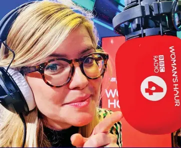  ??  ?? Hot seat: New Woman’s Hour presenter Emma Barnett in the studio yesterday