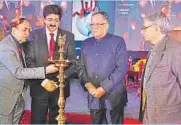  ?? PHOTO: HTCS ?? CLICKED: VSK Sood, Sandeep Marwah, KM Seth and DLN Shastri