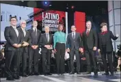  ??  ?? CANDIDATES take the stage with moderators Jorge Ramos and Ilia Calderón, center left and center right.