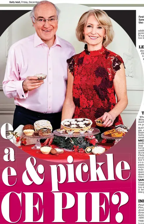  ?? Picture: L+R ?? Festive feast: Michael and Sandra Howard test out the mince pies