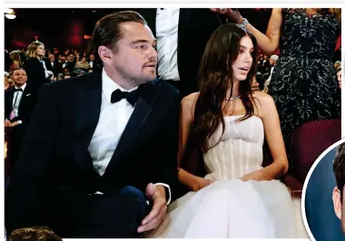  ??  ?? CLOCKWISE FROM LEFT: A group selfie with Tom Hanks, Salma Hayek, Gerda Maritz (Charlize Theron’s mother), Regina King, Charlize Theron and Rami Malek; Leonardo DiCaprio and Camila Morrone; David Schwimmer and Dylan McDermott and, below left, Joan Collins at the Academy Awards