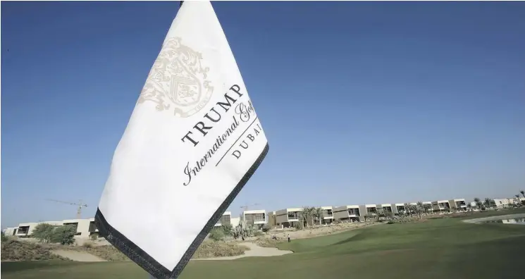  ?? KAMRAN JEBREILI / THE ASSOCIATED PRESS ?? The luxurious yet controvers­ial 18-hole golf course in Dubai bearing Donald Trump’s name will open in February of this year.