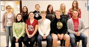  ?? LYNN KUTTER ENTERPRISE-LEADER ?? Prairie Grove students who made the 2016 All Region choirs: (front, left) Abigail Wetzel, Riley Masters, Colin Davazier, Kyle McMillen, Micah Duncan; (back, left) Kaylee Durham, Autumn Benedict, Leah Blanchard, Amanda Remson, Danielle Hall, Grace...