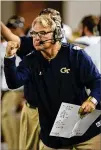  ?? AJC FILE ?? Yellow Jackets defensive coordinato­r Ted Roof is under contract through 2019 at $800,000 annually.