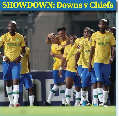  ?? Picture: Backpage Pix ?? Mauricio affonso of Mamelodi Sundowns celebrates goal with teammates.