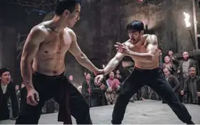  ?? Cinemax ?? Taslim, left, and Andrew Koji battle it out in “Warrior.”