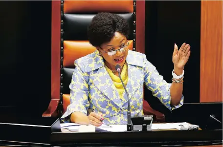  ?? Picture: EPA ?? URGENT MATTER: Speaker Baleka Mbete said the discussion on the SABC interim board has to go to a relevant structure of Parliament.