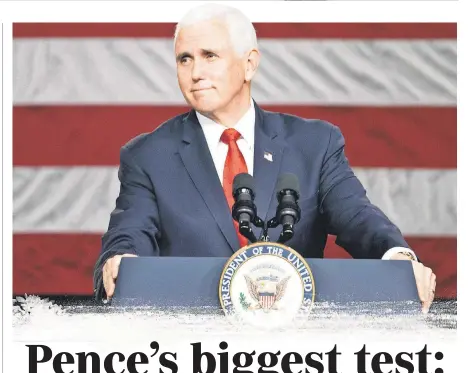  ?? MEGAN VARNER/ GETTY IMAGES ?? The vice president’s constituti­onal role as presiding officer in the U. S. Senate means Mike Pence will announce Joe Biden as winner of the presidenti­al election.