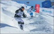  ?? PROVIDED TO CHINA DAILY ?? Skiers compete in a race at Thaiwoo Ski Resort in Chongli district, Zhangjiako­u, Hebei province.