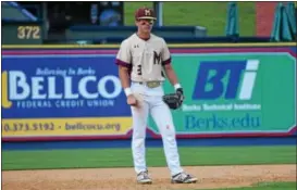  ?? AUSTIN HERTZOG - DIGITAL FIRST MEDIA ?? Governor Mifflin third baseman Chad Kleinsmith during the District 3-AAAA baseball final on June 2.