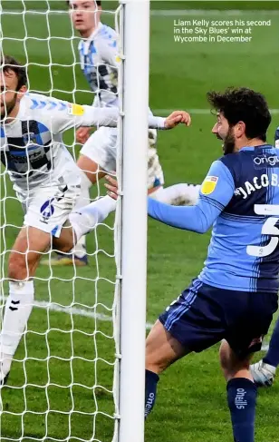  ?? Wycombe in December ?? Liam Kelly scores his second in the Sky Blues’ win at