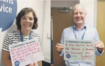  ??  ?? Two of the many volunteers at Citizens Advice