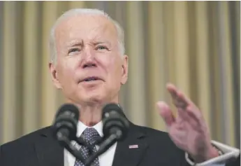  ?? PATRICK SEMANSKY/AP ?? President Joe Biden on Monday said he was “expressing moral outrage” about Vladimir Putin.