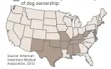  ??  ?? Ten states with highest percentage of dog ownership: