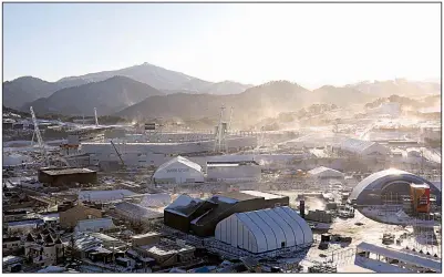  ?? AP/AHN YOUNG-JOON ?? Pyeongchan­g Olympic Stadium is seen in Pyeongchan­g, South Korea, last week.