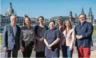  ?? Foto: René Meinig ?? Warnen vor einem Rechtsruck in Dresden und Sachsen: Gerhard Ehninger, Maria Noth, Eva Sturm, Peggy Eckert, Katrin Sachs, Katerina Lohse und Friedbert Damm.