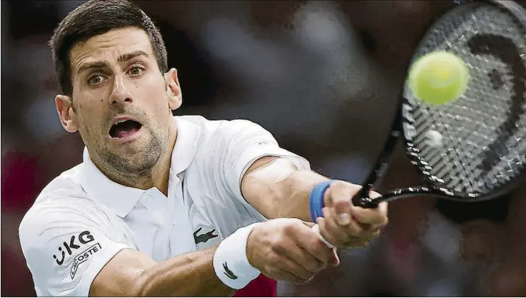  ?? ?? Novak Djokovic empieza un completo final de temporada.
De París irá a las ATP Finals de Turín, que encadenará con la Copa Davis, en Innsbruck y Madrid