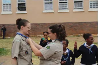  ?? Photo Malikkhany­e Mankayi ?? Caitlin Webb, an Assistant Troop Scouter, was invited to her Scout Group induction.