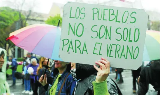  ?? JESÚS G. FERIA ?? Una de las protestas de la España Vaciada en Madrid