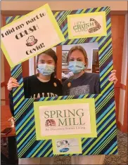  ?? SUBMITTED PHOTOS ?? Chelsea Dibofsky, left, and Catherine Sakowski, dining room servers at Spring Mill Senior Living, were vaccinated on Feb. 2.