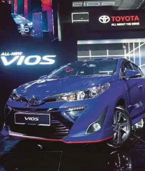  ?? PIC BY ROSELA ISMAIL ?? UMW Holdings Bhd says the all-new Toyota Vios is expected to constitute 40 per cent of sales this year.