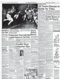  ?? Houston Chronicle file ?? A Houston Chronicle from 1953 touts Hall’s contributi­on to the Sugar Land High School team’s third title. He went on to play for Texas A&M and in the NFL.