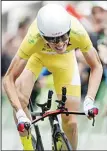  ??  ?? Russian Ilnur Zakarin (Katusha) competes to win the Tour de Romandie UCI World Tour after the individual stage cycling road a 17.3 kms individual timetrial race from Lausanne to Lausanne
on May 3, in Lausanne. (AFP)