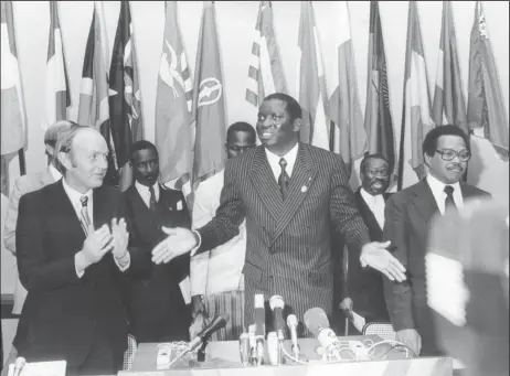  ??  ?? Thirteen Cariforum member states signed the economic partnershi­p agreement (EPA) with the European Union on 15th October 2008 in Bridgetown, Barbados (Caricom Website)