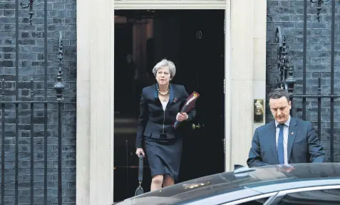  ??  ?? Britain's Prime Minister Theresa May leaves her official residence at 10 Downing Street, London, Nov. 1.