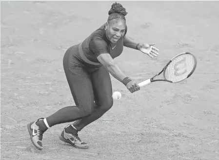  ?? SUSAN MULLANE/USA TODAY SPORTS ?? Serena Williams says the catsuit she wore during this year’s French Open was a one-time thing: “When it comes to fashion, you don’t want to be a repeat offender.”