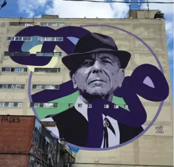  ?? MURAL FESTIVAL ?? Kevin Ledo’s Montreal mural has been widely praised, unlike another mural depicting late-singer Leonard Cohen.