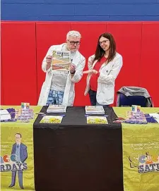  ?? ?? The hosts for Science Saturday shows will be science educators
Mr. Frank
(PR Frank) and Fultzie (Rebekah Fultz). The first show March 4 is “Superheroe­s” from 9:30 to 10:30 a.m. at the Engineers Club in downtown Dayton followed by “Down on the Farm,” “Is it Magic? No, It’s Science,” and “Marvels of the Military.”